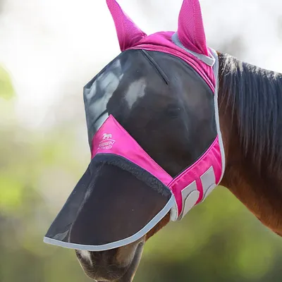 Imagen del producto de Máscara para moscas, de cobertura total, con forma anatómica, talla L, para caballos