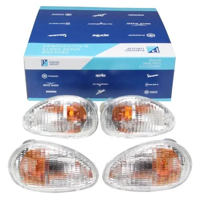 Zdjęcie produktu dla 4x oryginalne kierunkowskazy Piaggio przód + tył białe do Vespa ET2 ET4 50 125 150