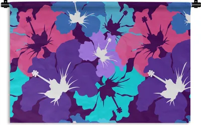Produktbild von MuchoWow® Wandteppich Wandbehang Tropisch - Blumen - Hawaii - Muster 60x40 cm Tapisserie Dekoration Wandtuch - Wanddekorationen