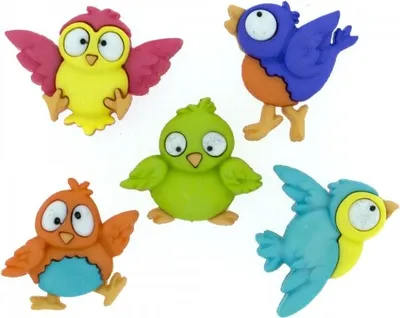 Produktbild von Dress It Up Knöpfe mit Tiermotiven : Witzige Vögel Motiv: Witzige Vögel