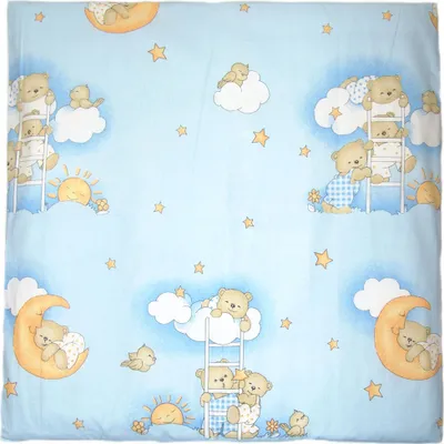 Produktbild von Primawela Deko Kissenbezug Bezug für Baby Kind für Kissen 80x80 cm 23. Bärchen auf Leitern Blau