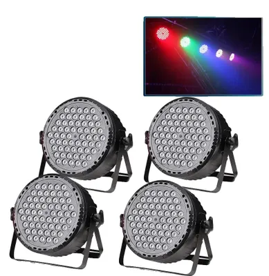 Zdjęcie produktu dla Reflektor sceniczny, sterowanie DMX, efekty świetlne RGB, 4 diody LED, wtyczka UE