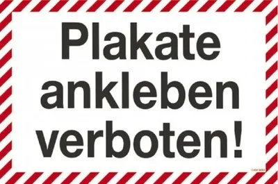 Produktbild von Verbotsschild - Plakate ankleben verboten - 308630 - 30cm x 20cm