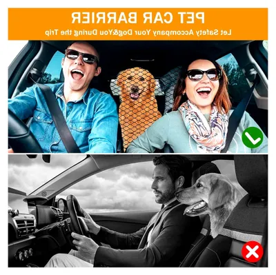 Produktbild von Hundegitter für den Kofferraum, Sicherheitsnetz für Hunde im Fahrzeug, Universelles Trenngitter mit 4 Haken, Schutzgitter für SUV, Rückhalte-Netz für Haustiere, Schwarz, 120x70cm