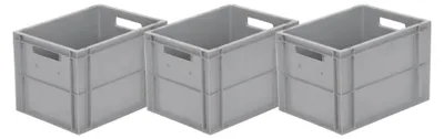 Produktbild von Povag Eurobox 3 Stück Eurobehälter 395x295x290mm Stapelbox Transportbox