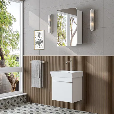 Produktbild von Roomart LYCIA-50 Badmöbel-Set 3-teilig 50 cm breit, Weiß