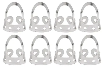 Produktbild von 8 Stück Gitarren-Fingerplektren, verstellbar, hohl, Edelstahl, Musikinstrumentenzubehör, Silber
