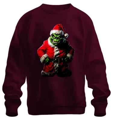 Produktbild von Grinch Böser Weihnachtsmann Santa Weihnachten Horror Sweatshirt Pullover, Burgundy, S
