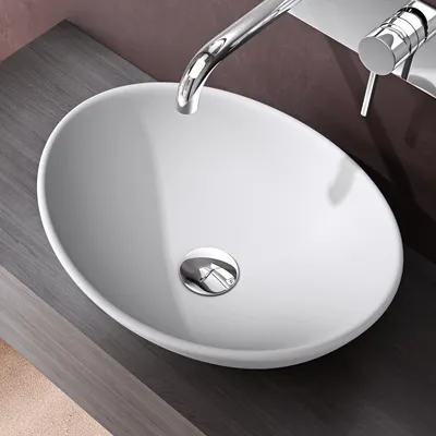 Image de doporro Lavabo vasque à poser blanc mat 42cm lave main en céramique Bruxelles205 42x34x14,5cm