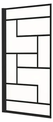 Produktbild von AICA Schwarz Badewannenaufsatz 80cmx140cm Faltwand 6mm ESG-glas Badewannenfaltwand Duschwand Badewanne Duschabtrennung