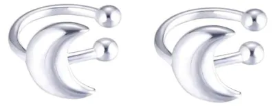 Productafbeelding van 925 Sterling Zilveren Maan Oor Cuff Clip-On Oorbellen