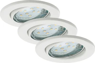 Image de Lampe LED encastrée BRILONER LEUCHTEN FIT MOVE, 3 W, 250 lm, IP23, blanc, métal, incl., 3x GU10, 3er Set, Ø 8,6 cm