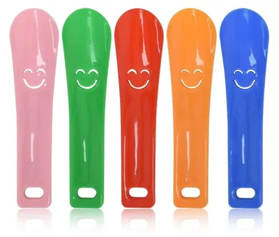 Produktbild von Schuhlöffel Klein Kunststoff 5 Stück Schuhanzieher Kurz 15 cm Tragbar für alle Schuhe