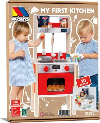 Image de Molto Ma Première Cuisine En Bois Avec 73x23.5x34 Cm 10 73x23.5x34 Cm Transparent Transparent One Size
