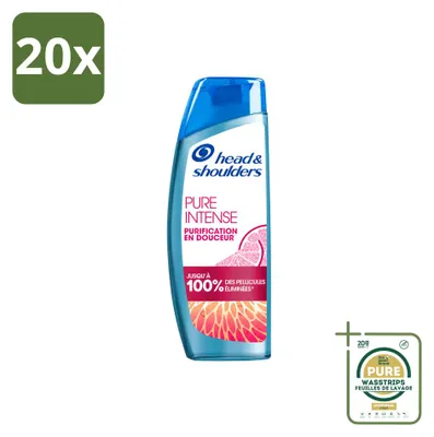Immagine prodotto di 20 flaconi di shampoo anti-forfora Head & Shoulders Pure Intense Pompelmo, 250 ml - Confezione risparmio - 20 pezzi