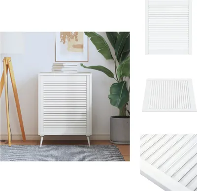 Obrázek produktu pro vidaXL Šatní dveře lamelové bílé 69x59,4 cm z masivního borovicového dřeva - Dveře do šatní skříně
