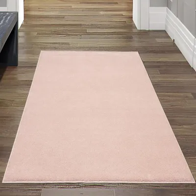 Obrázek produktu pro Koberec růžový hladký měkký teplý moderní obývací styl velikost - 60 x 110 cm