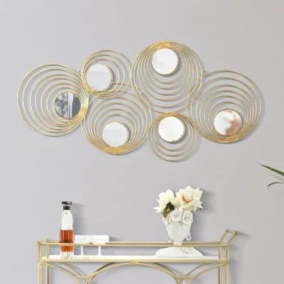Immagine prodotto di Pannello decorativo in metallo, 90x2,5x45 cm, color oro, collezione "Rays" di Mauro Ferretti