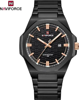Zdjęcie produktu dla Elegancki Zegarek NAVIFORCE ST-38661 - Czarny dla Mężczyzn KP38661