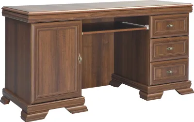 Produktbild von Furniture24 Schreibtisch Kora KB Arbeitstisch mit Tür, 4 Schubkasten und Tastaturablage Samoa King