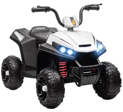 Immagine prodotto di AIYAPLAY Quad Elettrico per Bambini 12V con 2 Motori, Sospensioni, Fari LED, MP3, 37-60 Mesi, Interno Esterno, Bianco