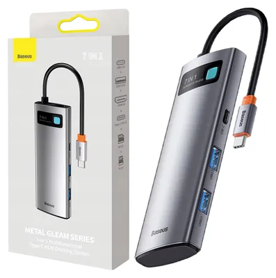 Image de Adaptateur 7W1 Baseus Hub Usb-C Na 2X Usb 3.0 + Hdmi + Usb-C Pd