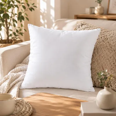 Produktbild von Quadratische Kissenfüllung 40 x 40 cm – Innenkissen mit 320 g – Weiß – für Dekokissen, formstabil und strapazierfähig