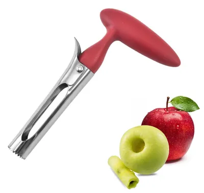Produktbild von Apfelentkerner - Aus Edelstahl mit Kunststoffgriff - Zum Entkernen von Obst und Gemüse - Rot
