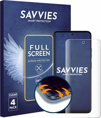 Produktbild von 4x Savvies Fullscreen Schutzfolie für Motorola Moto G57 Power Displayschutz Folie Fullcover Klar Transparent