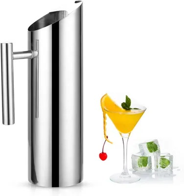Productafbeelding van Waterkan Roestvrijstaal - Drank Dispenser - Koude Dranken Serveren - Met IJs Bescherming - 2 Liter Inhoud - Zilverkleurig