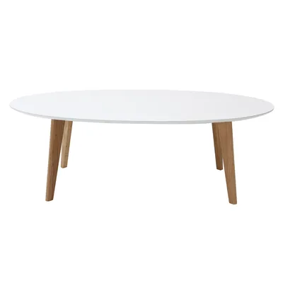 Produktbild von Miliboo - Design-Couchtisch Oval Weiß L120 cm EKKA