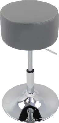 Image de Tabouret de bar ergonomique - Avec dossier - Réglable en hauteur - Gris - 1 pièce - Cuisine et bar - Hauteur : 52-67 cm