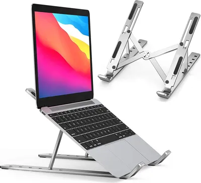 Image de ["Pliable Laptop Stand Portable Laptop Support MacbooK Support de refroidissement réglable pour Tablet & Laptop Accessories, Silver "],