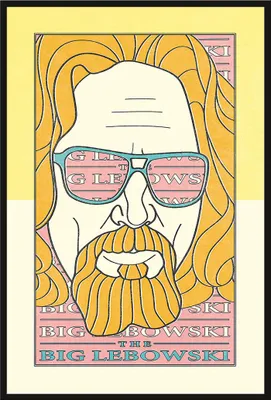 Image de The Big Lebowski - Affiche - Jaune + cadre interchangeable, Shinsuke® Maxi en plastique noir, vitre en acrylique