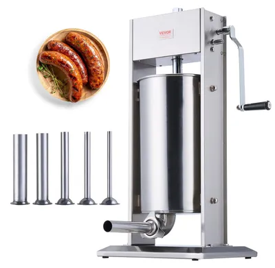 Imagen del producto de Rellenador de salchichas - Máquina para hacer salchichas - Rellenador de salchichas - Máquina para salchichas - Rellenadora de salchichas - Capacidad de 15 litros