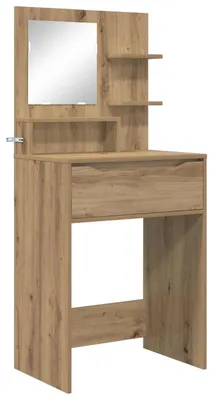 Image de vidaXL Coiffeuse de chambre à coucher Chêne Artisan 80 x 39,6 x 135 cm