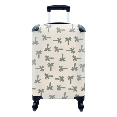 Produktbild von MuchoWow® Koffer Handgepäck Trolley Rollkoffer Kleine Reisekoffer mit 4 Rollen - Palme - Pastell - Muster - Cabin Size < 55x40x23 cm & 55x40x20 cm - Fotokoffer - Kabinenkoffer - Boardgepäck - Reise-Box - Reisekoffer - Reisegepäck - Koffer mit Bild - Trolley für Kinder