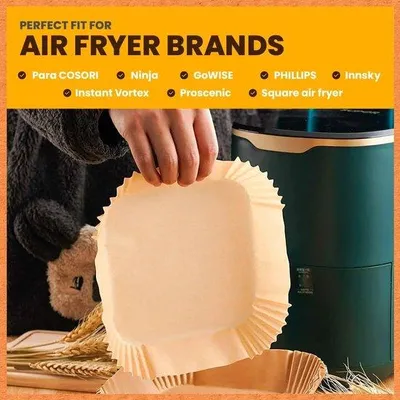 Obrázok produktu pre Papier do fritézy na horúci vzduch, 100 ks, 20 cm, príslušenstvo pre fritézu Airfryer s objemom 5,5 l