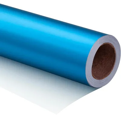 Immagine prodotto di Carta da regalo azzurra metallizzata, rotolo mini, 44 cm x 10 m