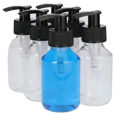 Productafbeelding van 6 x 100 ml PET Flessen met Dispenserpomp Zwart
