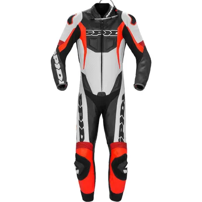 Zdjęcie produktu dla 1-częściowy skórzany kombinezon motocyklowy Spidi Sport Warrior Pro Perforated, czarny/czerwony, 48