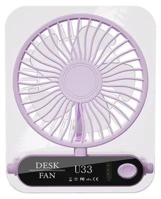 Immagine prodotto di INF Ventilatore scrivania display digitale ABS 13.45x6x17cm USB 2000mAh Viola
