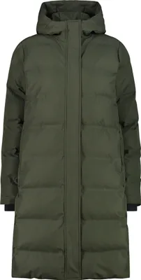 A green hooded coat.