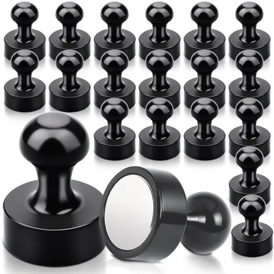 Image de 20 aimants néodyme ultra-puissants, 12 x 16 mm, mini-aimants puissants pour tableaux magnétiques, petits aimants puissants pour tableaux d'affichage, tableaux blancs, réfrigérateurs, bureau, maison, noir