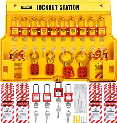 Immagine prodotto di VEVOR Lockout Tagout Kit 58 pezzi. Lucchetto sezionatore, cartellini hasps e borsa di sicurezza per lucchetti per prodotti con lucchetto e cartellino e attrezzature di sicurezza elettrica