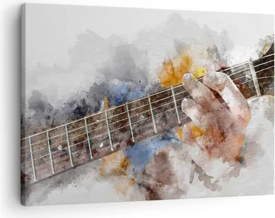 Produktbild von Bild auf Leinwand - Leinwandbild - Gitarre Musik - 70x50cm - Wand Bild - Wanddeko - Wandbilder - Leinwanddruck - Bilder - Kunstdruck - Wanddekoration - Leinwand bilder - Wandkunst - AA70x50-3448