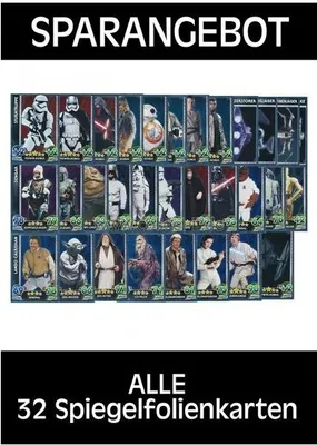Produktbild von FAMOV4 - Spar 7 - ALLE 32 Spiegelfolienkarten - Deutsch - Star Wars Force Attax - Movie Cards Serie 4