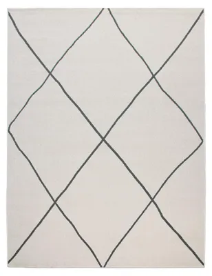 Produktbild von TT Home Wohnzimmer Teppich Mit Modernem Skandinavischem Rauten Design Kurzflor, In Weiß Größe 160x230 cm