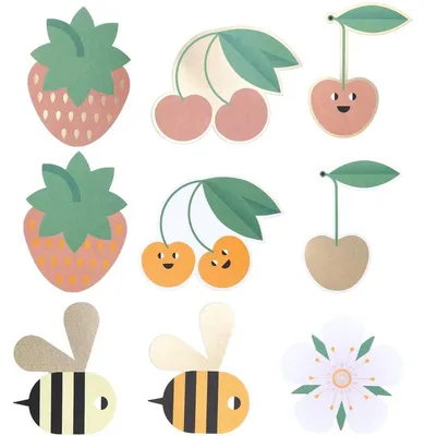 Productafbeelding van Rico Design knutselset bestaande uit kaartjes en enveloppen - Alleen bijen, fruit en bloemen