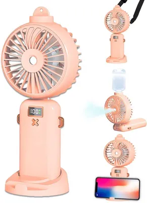 Produktbild von Handventilator mit Sprühnebel – USB Mini Ventilator 5000mAh,Rosa